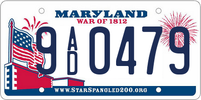 MD license plate 9AD0479