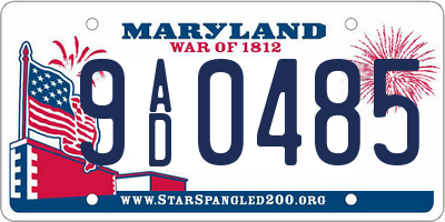 MD license plate 9AD0485