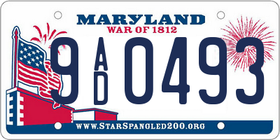 MD license plate 9AD0493