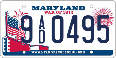 MD license plate 9AD0495