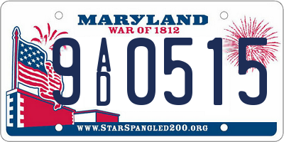 MD license plate 9AD0515