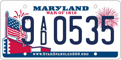 MD license plate 9AD0535