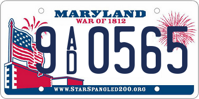 MD license plate 9AD0565