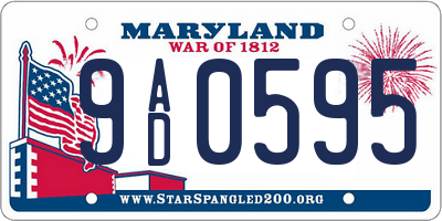 MD license plate 9AD0595
