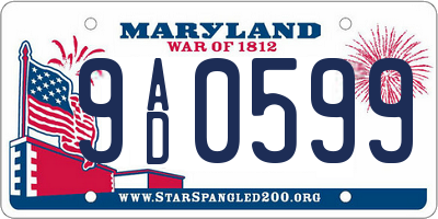 MD license plate 9AD0599