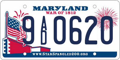 MD license plate 9AD0620