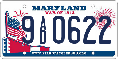 MD license plate 9AD0622