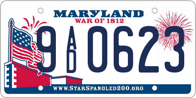 MD license plate 9AD0623