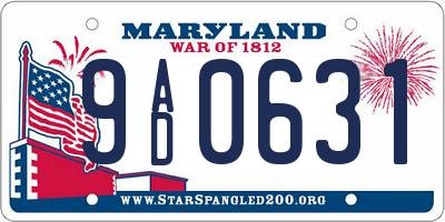 MD license plate 9AD0631