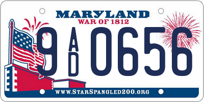 MD license plate 9AD0656