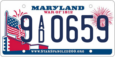 MD license plate 9AD0659
