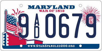 MD license plate 9AD0679