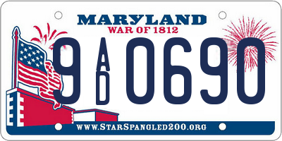 MD license plate 9AD0690