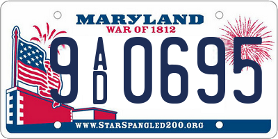 MD license plate 9AD0695