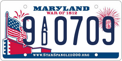 MD license plate 9AD0709