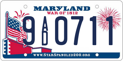 MD license plate 9AD0711