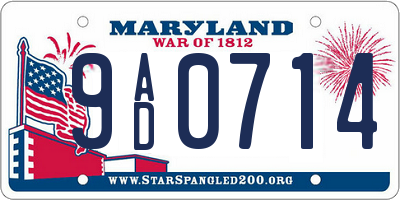 MD license plate 9AD0714