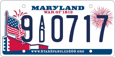 MD license plate 9AD0717