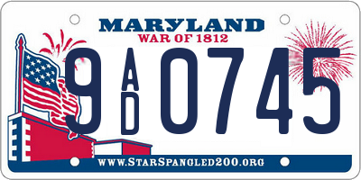 MD license plate 9AD0745
