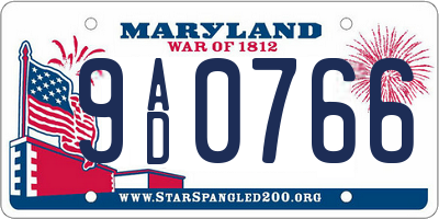 MD license plate 9AD0766