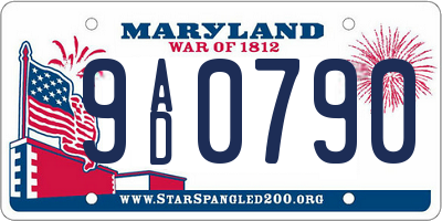 MD license plate 9AD0790