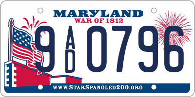 MD license plate 9AD0796