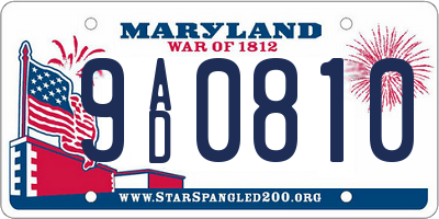 MD license plate 9AD0810
