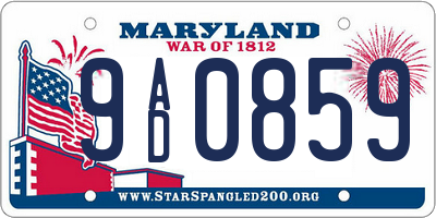 MD license plate 9AD0859