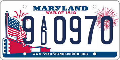 MD license plate 9AD0970