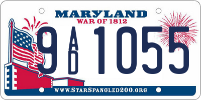 MD license plate 9AD1055