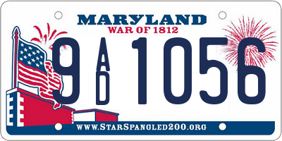 MD license plate 9AD1056