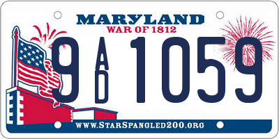 MD license plate 9AD1059
