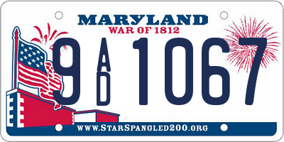 MD license plate 9AD1067