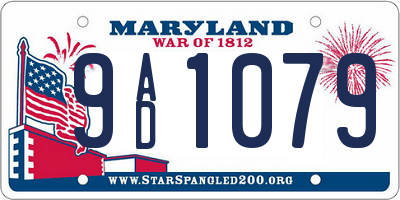 MD license plate 9AD1079