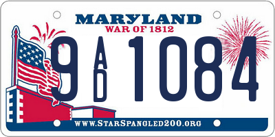 MD license plate 9AD1084