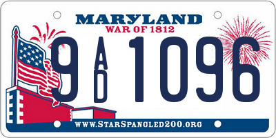 MD license plate 9AD1096