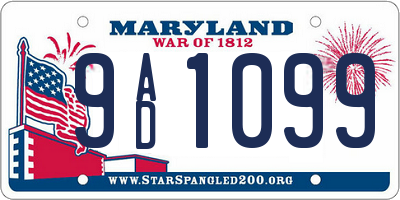 MD license plate 9AD1099