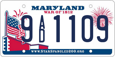 MD license plate 9AD1109