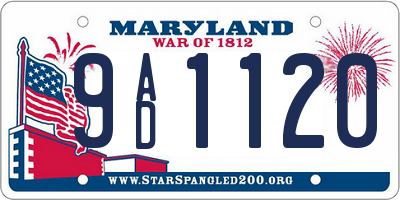 MD license plate 9AD1120