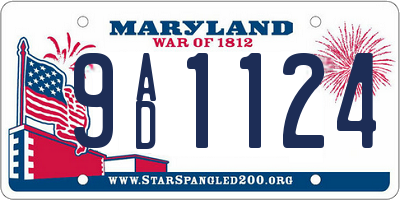MD license plate 9AD1124