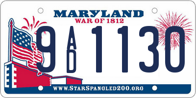 MD license plate 9AD1130