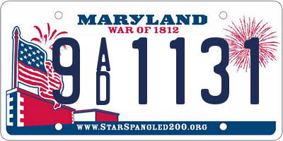 MD license plate 9AD1131