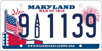 MD license plate 9AD1139