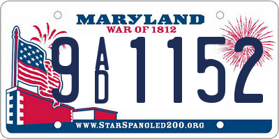 MD license plate 9AD1152