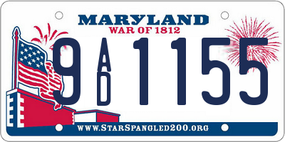 MD license plate 9AD1155