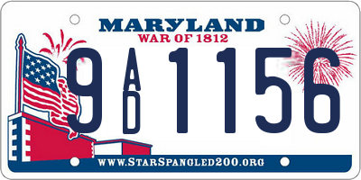 MD license plate 9AD1156