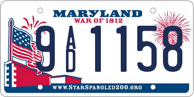 MD license plate 9AD1158