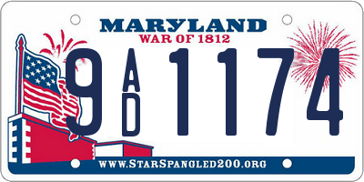 MD license plate 9AD1174