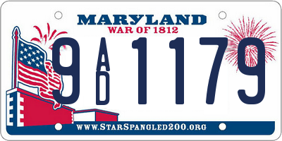MD license plate 9AD1179