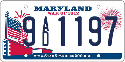 MD license plate 9AD1197